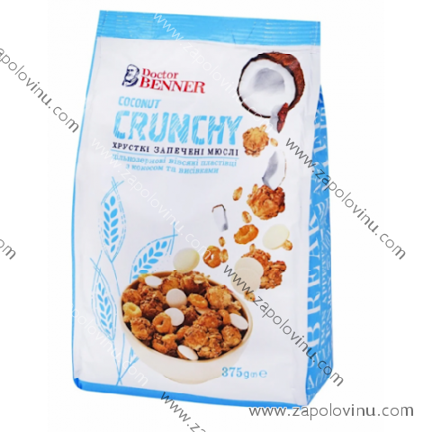 DR. BENNER Crunchy Kokos s bílou čokoládou 375G