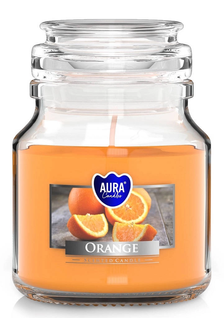 AURA Svíčka ve skle s víčkem Orange 120g