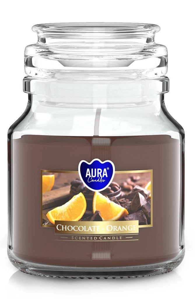 AURA Svíčka ve skle s víčkem Chocolate - Orange 120g