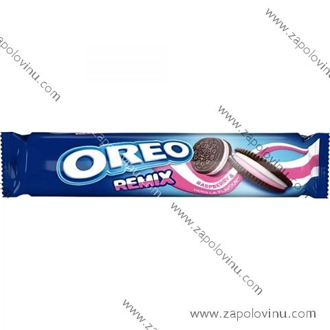 Oreo Remix kakaové sušenky s náplní Vanilka a malina 157 g