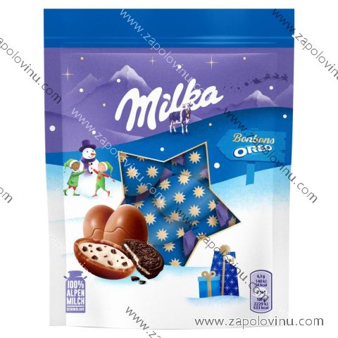 Milka jemné kuličky Oreo s mléčným krémem a kousky kakaových sušenek 90g