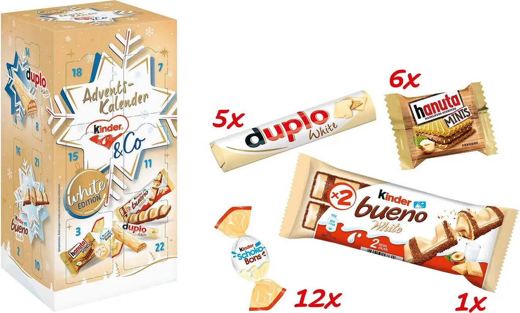 Kinder Adventní kalendář kostka bílá čokoláda 263g