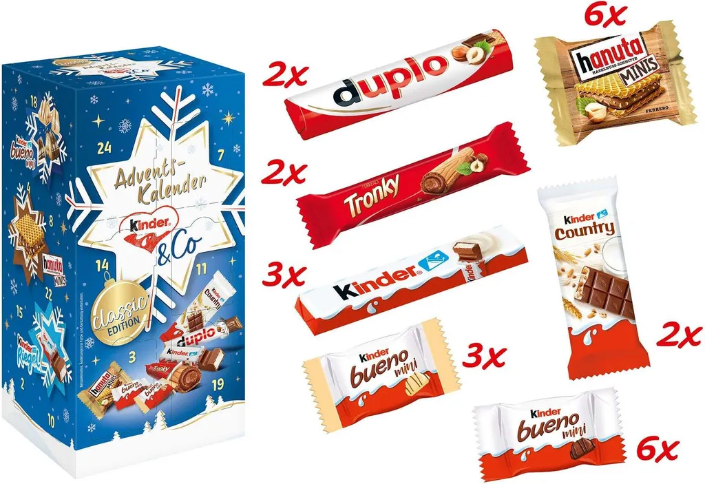 Kinder Adventní kalendář kostka mléčná čokoláda 295g