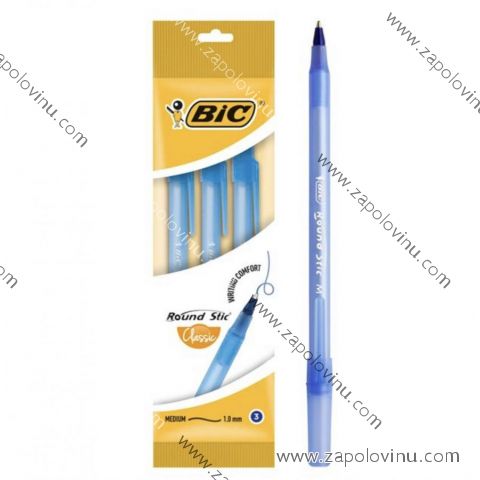 Bic Round Stick kuličkové pero modré 3 kusy