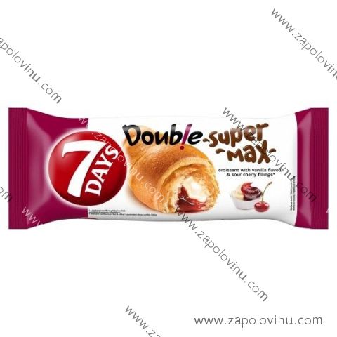 7 Days Double Super Max Croissant s náplněmi vanilková příchuť + višeň 110g