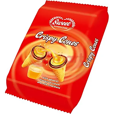 Sweet Oplatky Crispy Cones s krémovou náplní a příchutí vaječného likéru 130 g