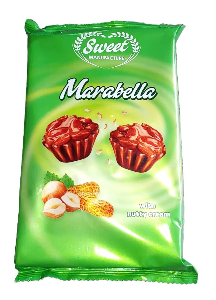 Sweet Košíček Marabella vyplněný ořechovým krémem, zdobený arašídy 200 g