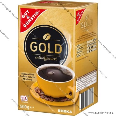 G+G GOLD pražená káva, mletá bez kofeinu 500g