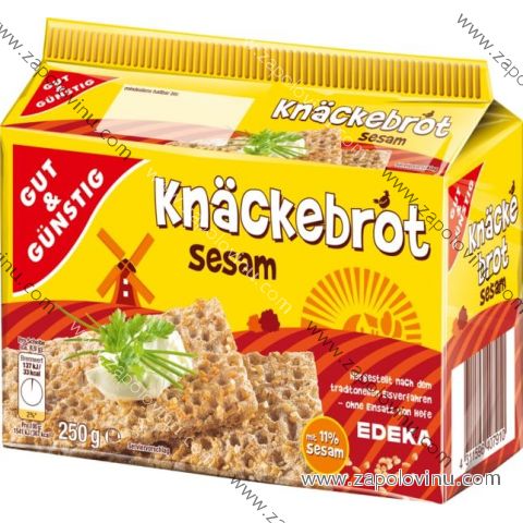 G+G Knäckebrot celozrnný žitný se sezamem 250g