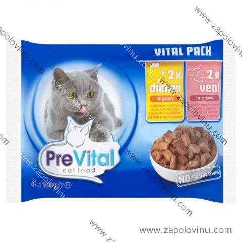 PreVital Cat kuře telecí 4 x 100 g