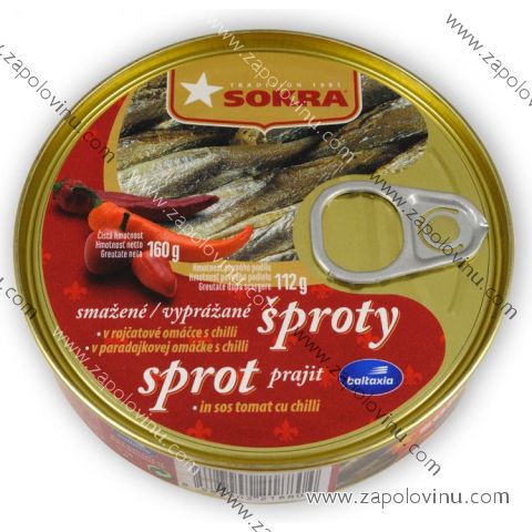 Sokra Smažené šproty v rajčatové omáčce s chilli 160g