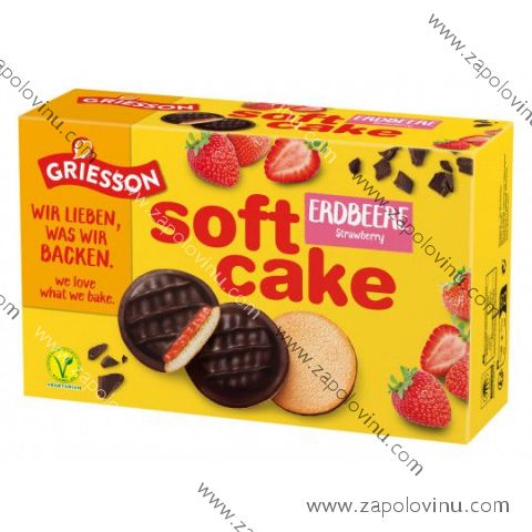 Griesson Soft Cake piškoty s čokoládovou polevou jahodovou náplní 300g