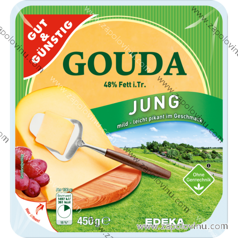 G+G Gouda mladá v jednom kuse 48% tuku i. Tr. 450 g