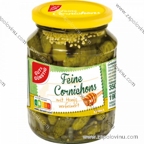 G+G Cornichons Nakládané mini okurky s medem 350 ml