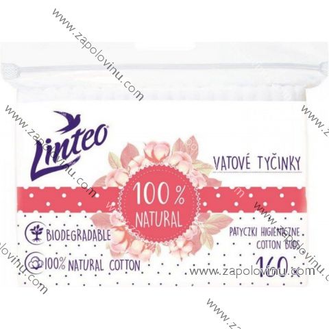 Linteo Papírové Vatové tyčinky 100% natural 160 ks