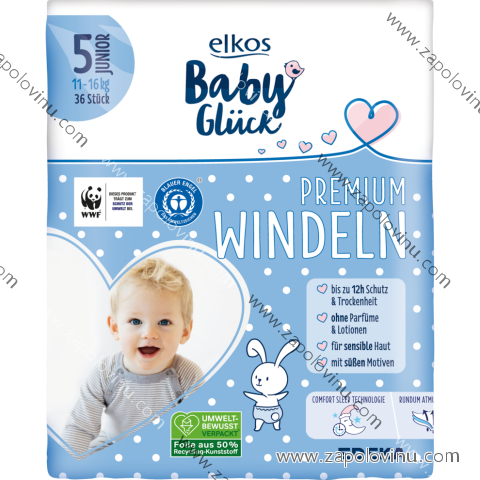 Elkos Premium dětské pleny 5 Junior 11-16 kg 36 kusů