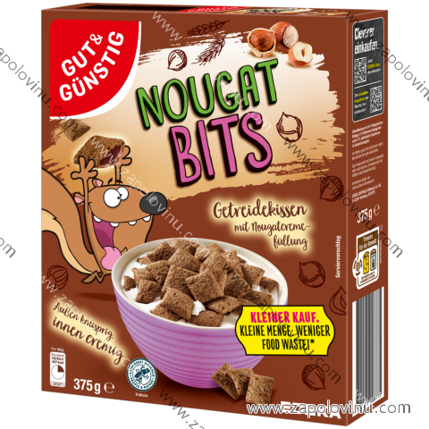 G+G Nougat Bits křupavé nugátové polštářky 375g