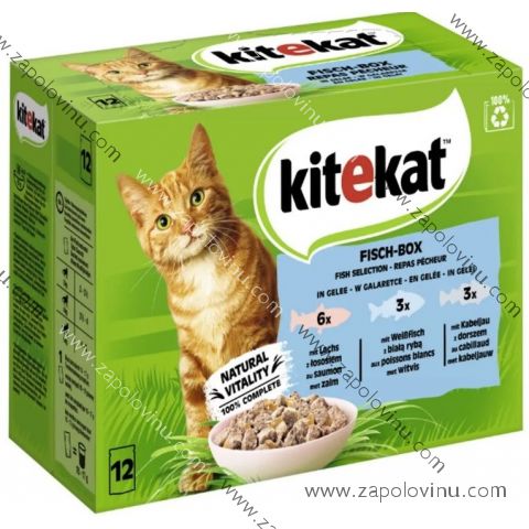 Kitekat Fisch Box losos bílá ryba treska 12 x 85 g